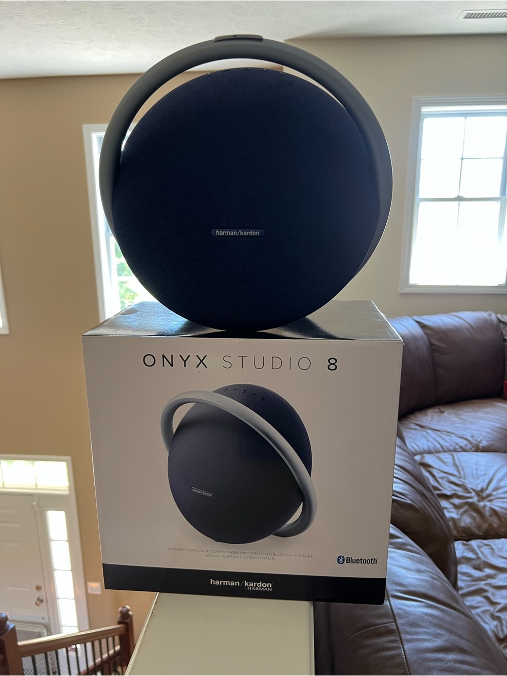 Harman/Kardon Onyx Studio 8 Wireless Bluetooth Speaker with Pacers logo. Blue